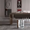 Modern study senior gray study 3d model