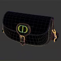Elegant Black Leather Bag With Golden Buckle And Brand Logo Design
