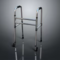 Sturdy Medical Device Walker With Wheels And Adjustable Frame For Mobility Support 3d model