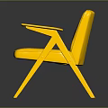 Modern Yellow Accent Chair With Armrests And Sleek Smooth Surface Design