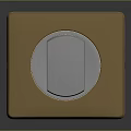 Modern Computer Component Featuring Brown Square Frame And Central Circular Silver Panel