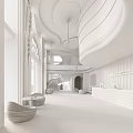 Elegant Modern Hotel Lobby Interior With Marble Floor Chandeliers And Reception Desk