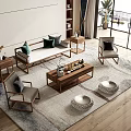 Modern Sofa And Coffee Table Combination With Wooden Frame Cushions Decorative Items And Natural Light