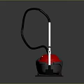 Red And Black Modern Vacuum Cleaner With Long Handle And Cleaning Head