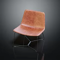 Comfortable Brown Leather Leisure Chair With Modern Metal Frame And Stylish Design