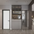 Modern Wine Cabinet Design With Glass Doors And Storage Shelves For Home Interior