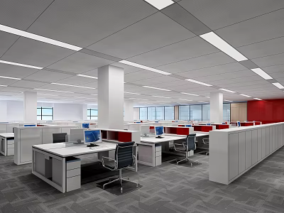 Modern Public Office Area Open Office Partition Office Desk Partition Computer 3d model