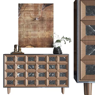 Antique Cabinet Side Cabinet Decorative Cabinet Low Cabinet 3d model