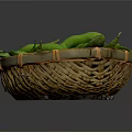 Fresh Green Edamame in a Handwoven Bamboo Basket Ready to Serve