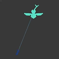 Mythical Blue Bird With Red Feathered Wings Glowing Eye Spots And Striped Legs