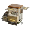 Modern Food Truck With Awning Glass Jars And Fresh Food Menu Board
