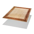 Classic Square Rug With Beige Pattern And Brown Border Design 3d model