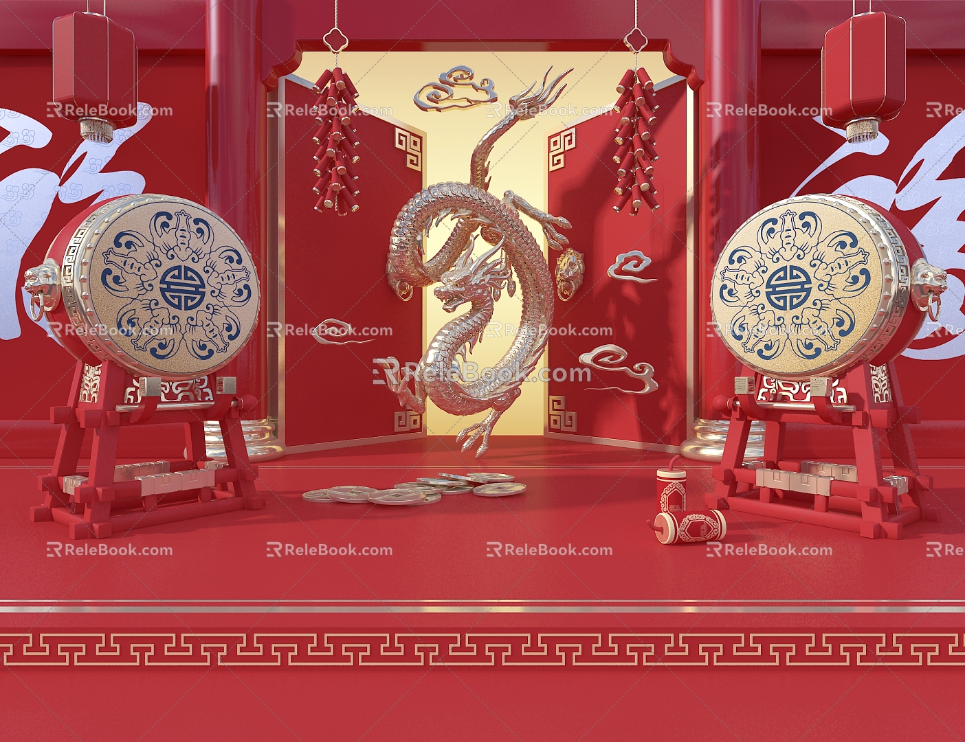 New Chinese Style Beauty Chen Guochao Beauty Chen Chinese Dragon 3d model