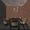Modern Hot Pot Restaurant Interior With Wooden Decor Hanging Lanterns And Open Counter