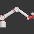 Red And Silver Robotic Arm With Flexible Joints For Industrial Applications