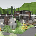 Cluster Of Scenic Boutique Guesthouses In Green Hillsides With Terrace Fields River And Trees