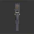Gray Submachine Gun with Orange Flame Patterns Stock and Magazine