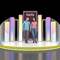 Popular Modern Photo Check in Spot With Hello Sign Colorful Decorations And People