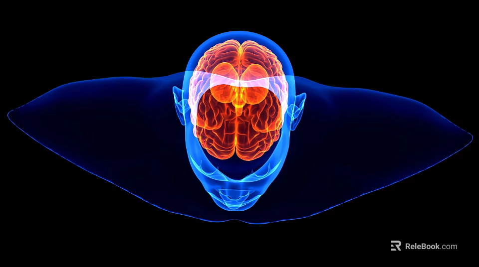 Human Brain 3D Medical Visualization Showing Internal Structure And Neural Pathways 3d model 