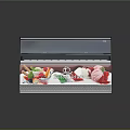 Commercial Transparent Ice Cream Display Case With Various Flavors And Toppings