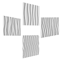 Modern Textured Wall Panels With Decorative Wavy And Striped Designs 3d model