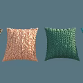 Various Color Textured Decorative Pillows With Patterned Designs 3d model