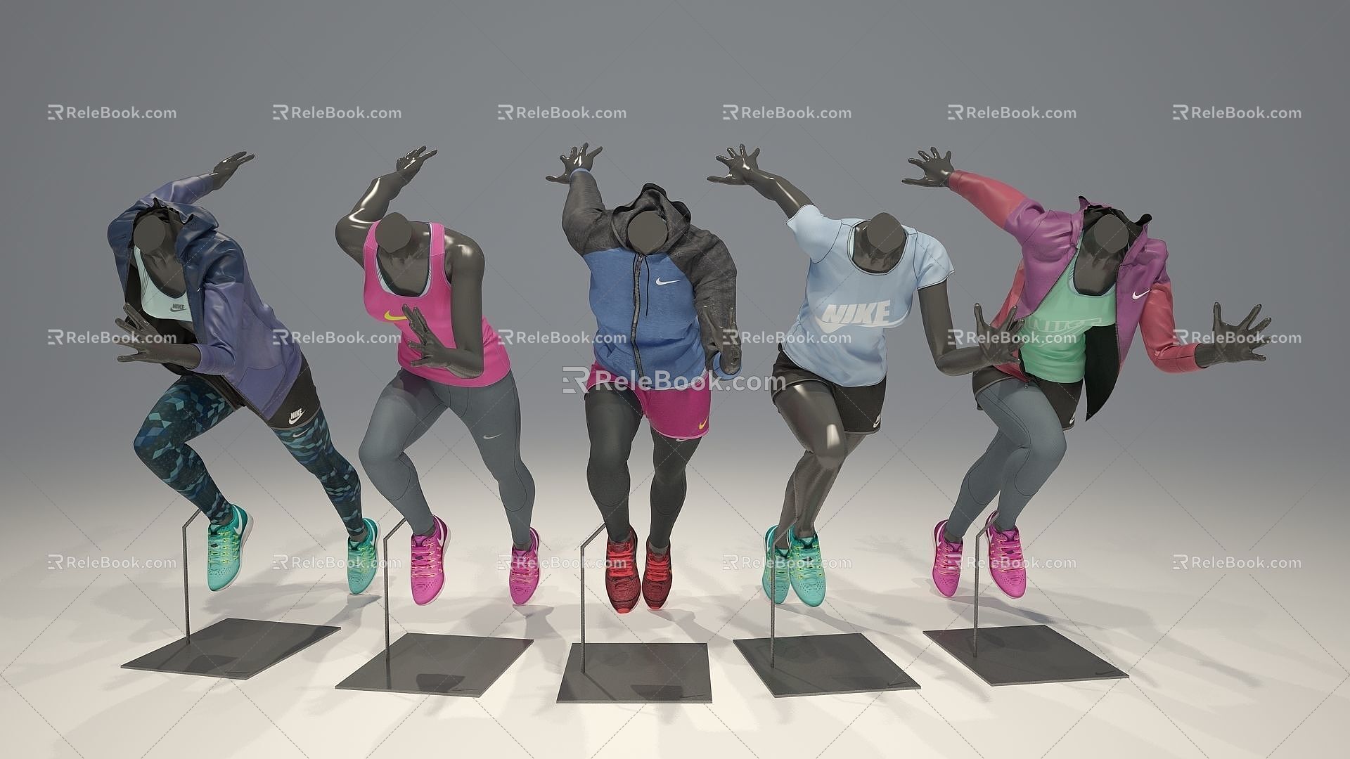 Model running trotting running figure nike sports 3d model