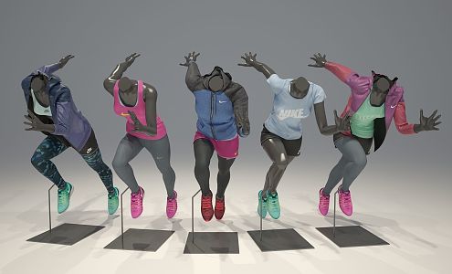 Model running trotting running figure nike sports 3d model