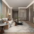 Elegant Modern Living Room Design With Cozy Sofa Round Coffee Table And Soft Ambient Lighting