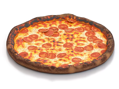 Freshly Baked Pepperoni Pizza With Crispy Crust Melted Cheese And Golden Edges 3d model