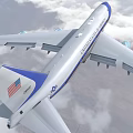 US Air Force One Boeing 747 Flying In The Sky 3d model