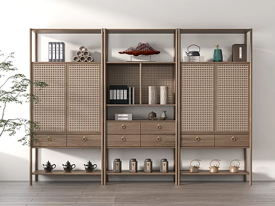 New Chinese-style Antique Rack Decorative Cabinet Storage Rack 3d model New Chinese-style Antique Rack Decorative Cabinet Storage Rack 3d model
