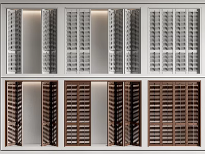 Variety Of Folding Doors With Different Designs 3d model