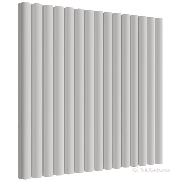 Light Gray Vertical Striped Wall Paneling For Modern Interior Design 3d model