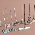 Different Types of Cleaning Tools Including Mops Brooms and Floor Cleaning Brushes