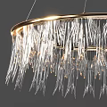 Modern Hanging Crystal Chandelier With Decorative Metal Frame And Illuminated Pendants