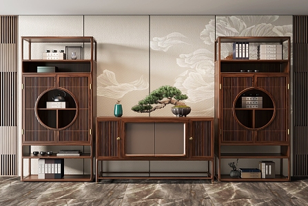 New Chinese Decorative Cabinet 3d model