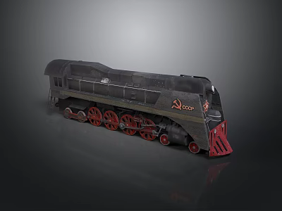 Vintage Black Steam Train Model With Red Wheels And Front Decorative Details 3d model