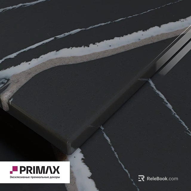 Black Marble Component With White Veins And Smooth Edge Texture Design 3d model 