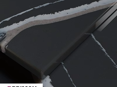 Black Marble Component With White Veins And Smooth Edge Texture Design 3d model