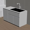 Modern White Bathroom Vanity With Built-in Sink Storage Cabinets And Wooden Floor