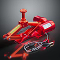 Red Electric Car Jack Equipment With Power Cable And Clamps