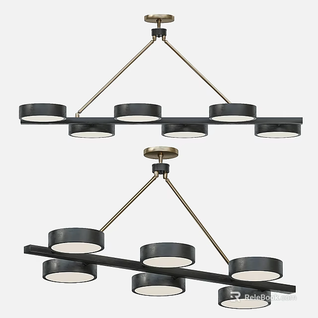 Modern Minimalist Chandelier With Multiple Circular Light Shades And Metal Frame 3d model 