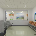 Daily Workshop Interior With Food Safety Slogan Shelves File Cabinets And Chairs