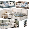 Modern Soft Upholstered Kids Bed With Cozy Bedding Sets And Diverse Premium Fabric Swatches