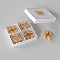 Assorted Delicious Pastries in White Compartment Box with Round and Rectangular Snacks