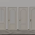 White Swing Doors With Golden Handles Various Designs And Glass Panels