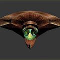 Decorative Ornament Set With Unique Textured Orange Design And Green Glowing Accents