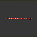 Red Black White Striped Snake With Tongue Sticking Out On Shiny Gray Surface
