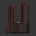 Modern Commercial Complex With Twin Towers Podium Building And Green Roof Design